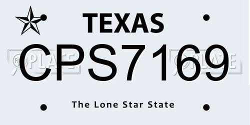 CPS7169 Texas License Plate