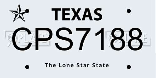 CPS7188 Texas License Plate