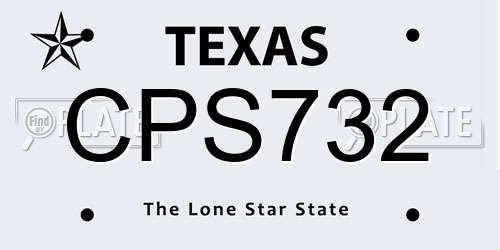 CPS732 Texas License Plate