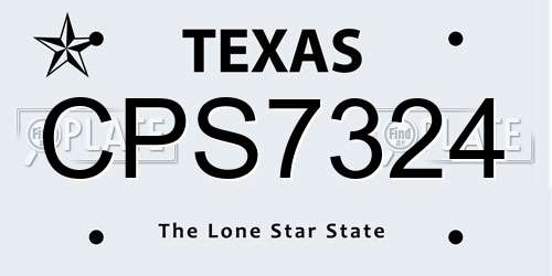 CPS7324 Texas License Plate