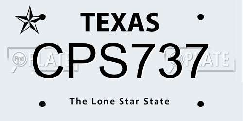 CPS737 Texas License Plate