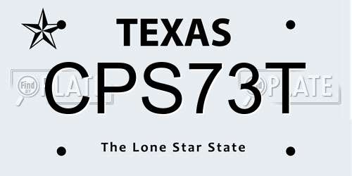 CPS73T Texas License Plate