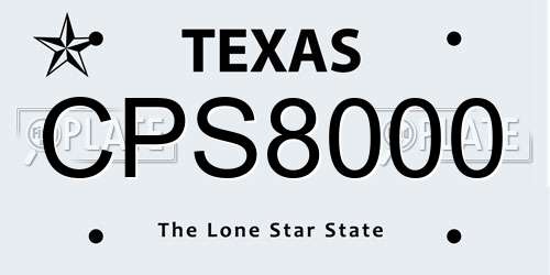 CPS8000 Texas License Plate
