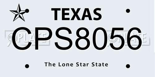 CPS8056 Texas License Plate