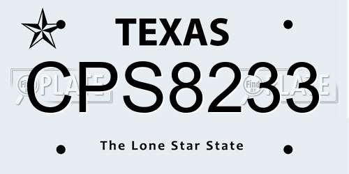 CPS8233 Texas License Plate