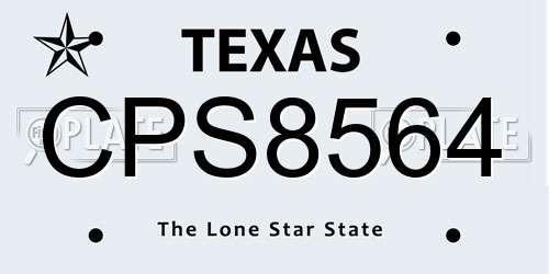 CPS8564 Texas License Plate
