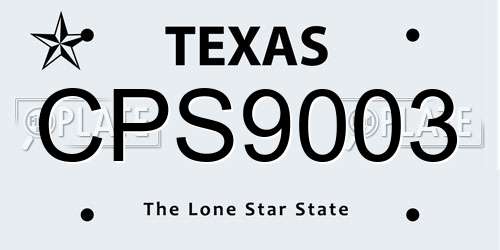 CPS9003 Texas License Plate