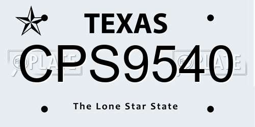 CPS9540 Texas License Plate