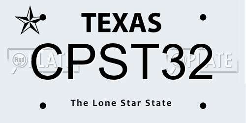 CPST32 Texas License Plate