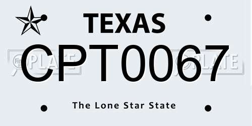 CPT0067 Texas License Plate