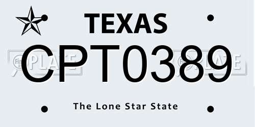 CPT0389 Texas License Plate