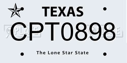 CPT0898 Texas License Plate