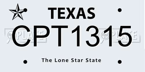 CPT1315 Texas License Plate