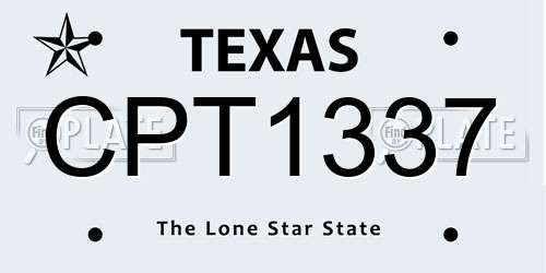 CPT1337 Texas License Plate