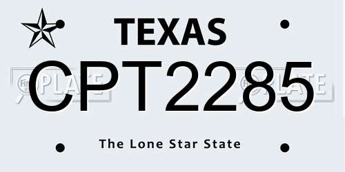 CPT2285 Texas License Plate