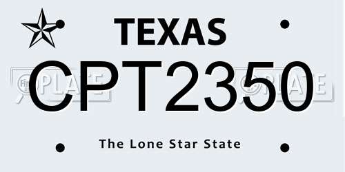 CPT2350 Texas License Plate