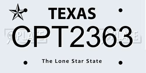 CPT2363 Texas License Plate