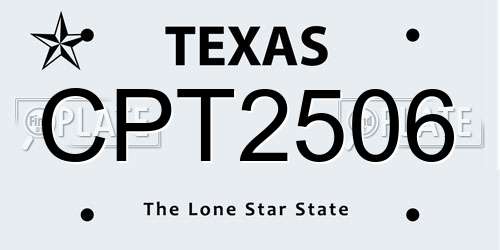 CPT2506 Texas License Plate