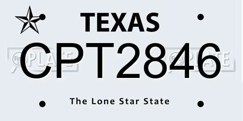 CPT2846 Texas License Plate