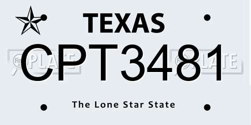 CPT3481 Texas License Plate