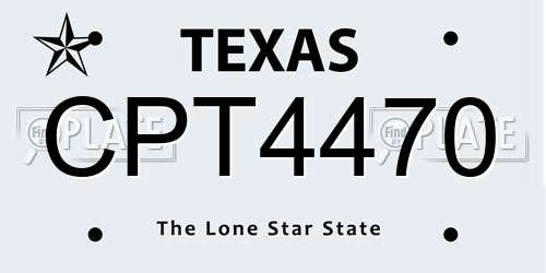 CPT4470 Texas License Plate