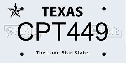 CPT449 Texas License Plate