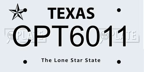 CPT6011 Texas License Plate