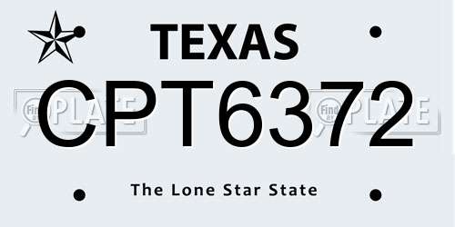 CPT6372 Texas License Plate