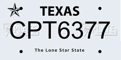 CPT6377 Texas License Plate