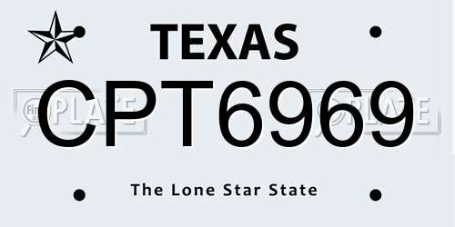 CPT6969 Texas License Plate