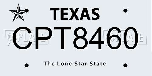 CPT8460 Texas License Plate