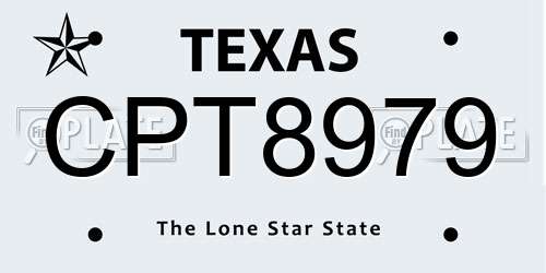 CPT8979 Texas License Plate
