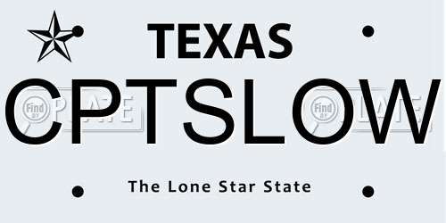 CPTSLOW Texas License Plate
