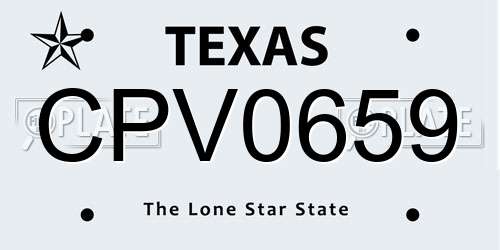 CPV0659 Texas License Plate