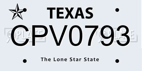 CPV0793 Texas License Plate