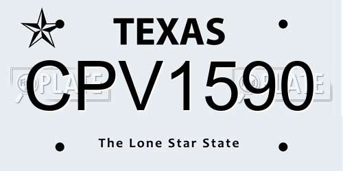 CPV1590 Texas License Plate
