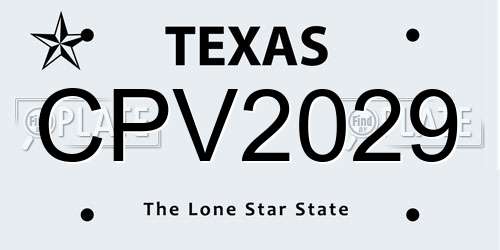 CPV2029 Texas License Plate