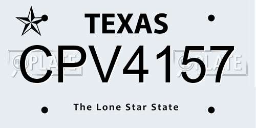 CPV4157 Texas License Plate
