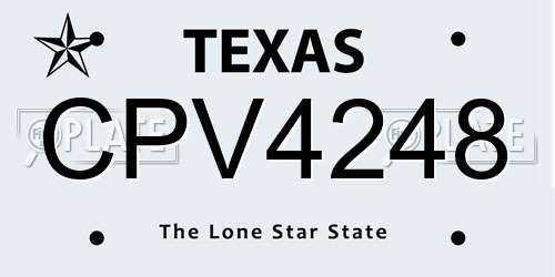 CPV4248 Texas License Plate