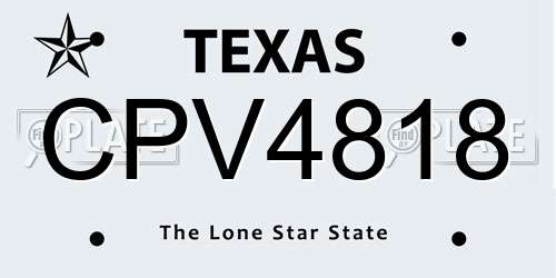 CPV4818 Texas License Plate