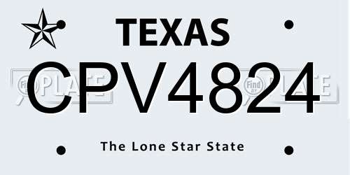 CPV4824 Texas License Plate