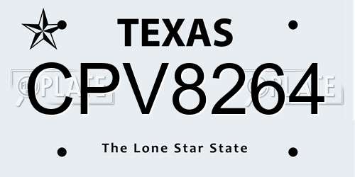 CPV8264 Texas License Plate
