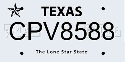 CPV8588 Texas License Plate