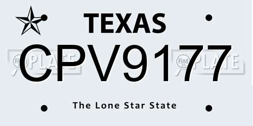 CPV9177 Texas License Plate