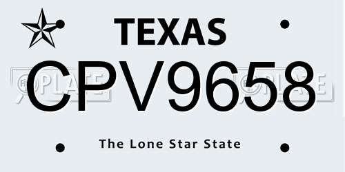 CPV9658 Texas License Plate