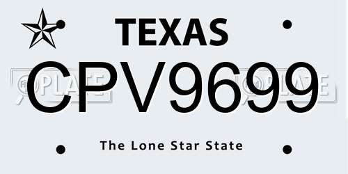 CPV9699 Texas License Plate
