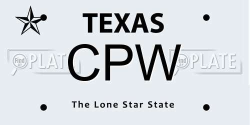 CPW Texas License Plate