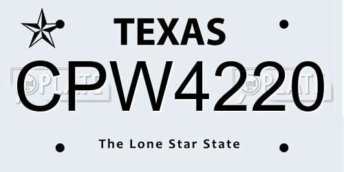 CPW4220 Texas License Plate