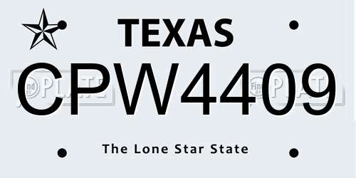 CPW4409 Texas License Plate