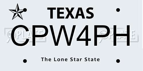 CPW4PH Texas License Plate